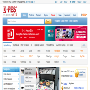 DPES B2B for Sign Equipments - D·PES B2B Digital printing, engraving, signage industry from the largest sign industry online B2B marketplace! -dpes.com.cn DPES B2B for Sign Equipments - D·PES B2B Digital printing, engraving, signage industry from the largest sign industry online B2B marketplace! -dpes.com.cn
